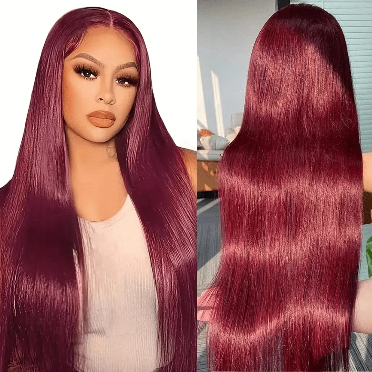 99J بورجوندي العظام مستقيم 13x6 hd الدانتيل الباروكة الأمامية 200 الكثافة الأحمر اللون البرازيلي شعر الإنسان مستقيم الدانتيل الجبهة الباروكات