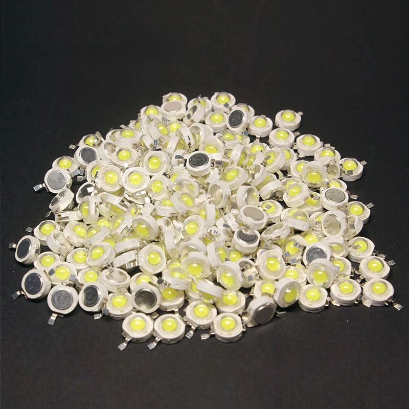 1000PCS 3W High Power LED Chip Beads 1W 3.2-3.6V Diodes for DIY Bulb Spot Light Cold Warm White Royal Blue Green Deep Red 660nm