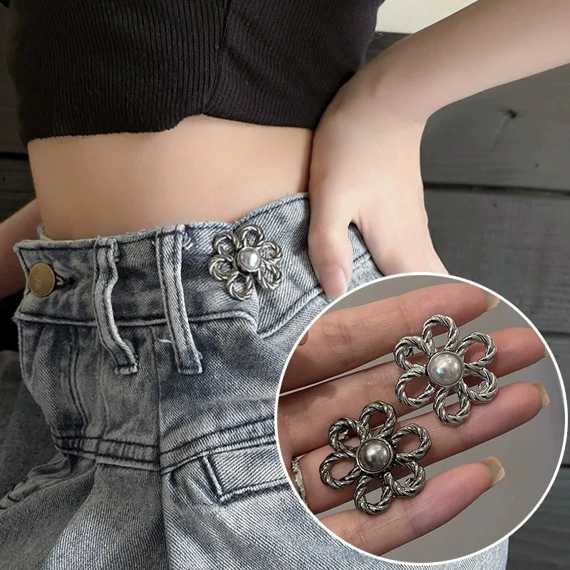 

Модная креативная пряжка на талии, пряжка с лепестком, плоское дно, съемная, без гвоздей, без швов, пуговица на талии, артефакт на талии