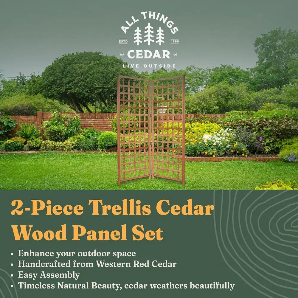 2-Piece Outdoor Single Trellis Handcrated or ClimPlants