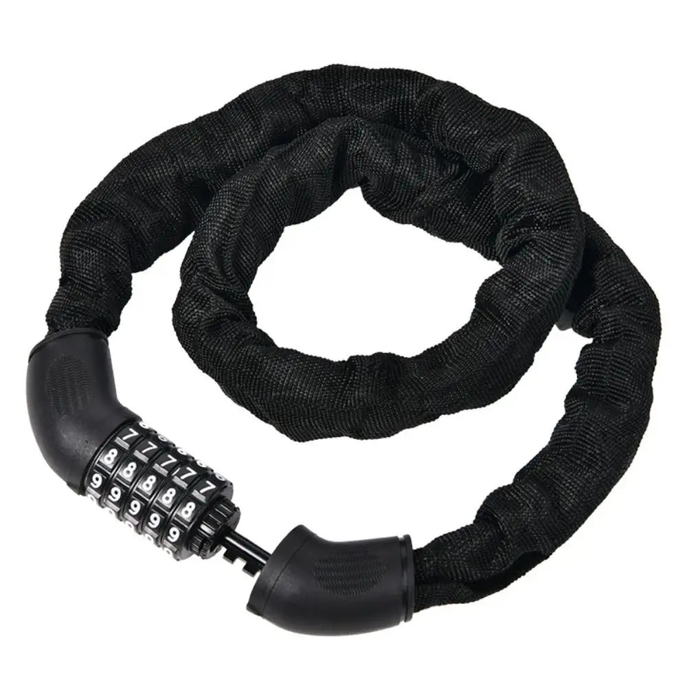 ABS Combination Chain Lock 5-Digit Steel Chain Anti-theft Lock Anti-Theft Safety Bicycle Locks Electric Vehicle Security