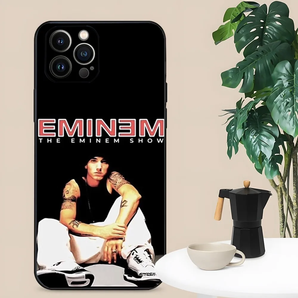 Rapper E-Eminem Singer Phone Case for Apple iPhone, 13, 14,13,12,11,XS,XR,X,8,7,Pro,Max,Plus, Mini Silicone Cover Black