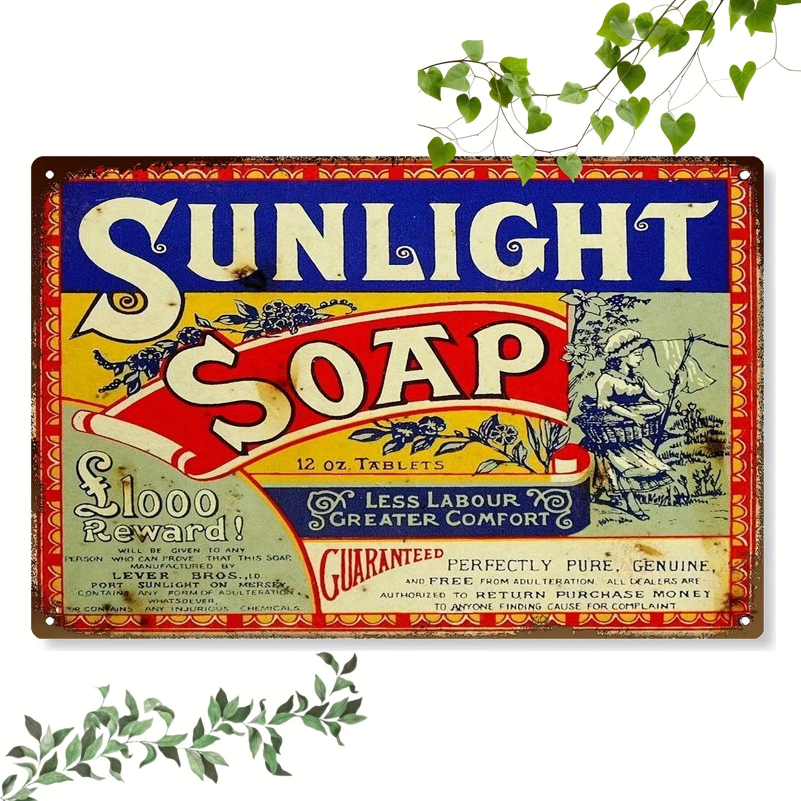 Oxide Pigment Soap - لافتة معدنية مطبوعة بتصميم صابون صن