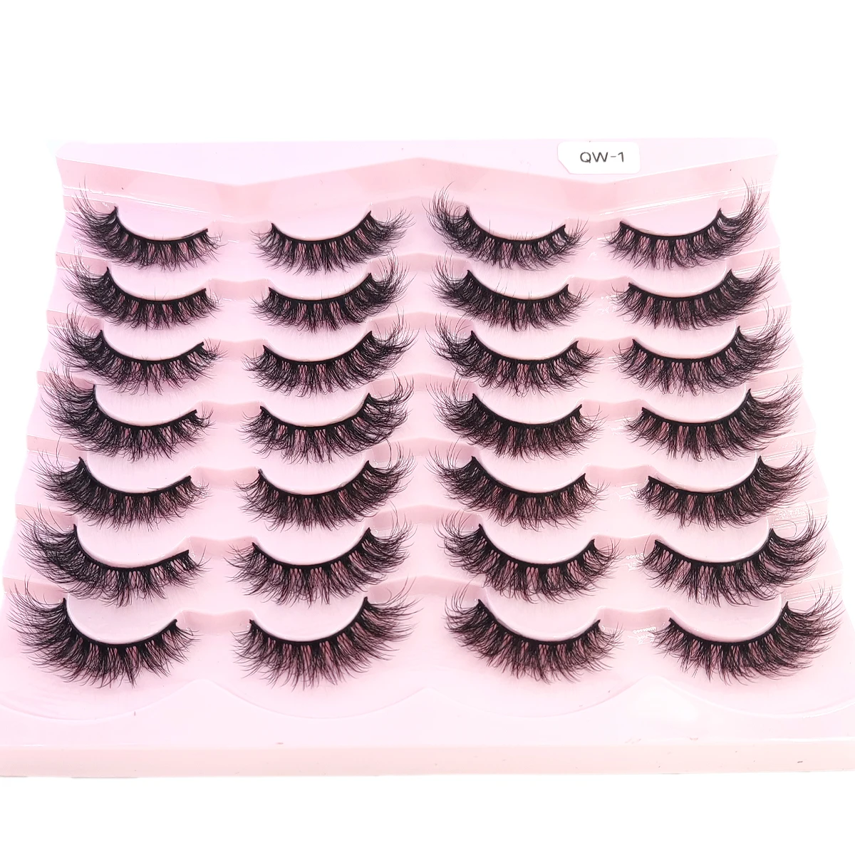 Neue 14 Paar natürliche künstliche Nerzwimpern, weiche falsche Wimpern, gekreuzte, unordentliche, dicke Wimpern, verlängertes Make-up, falsche Wimpern