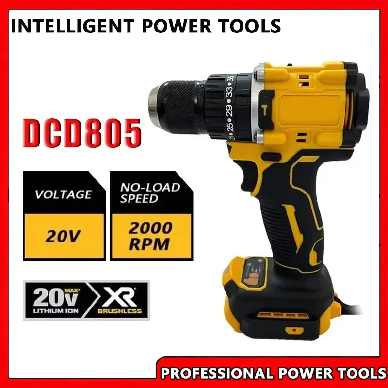 صالح ديوالت DCD805 مثقاب كهربائي بدون فرشاة سائق كهربائي لاسلكي متعدد الوظائف مثقاب يدوي متغير السرعة أداة كهربائية قوية #1