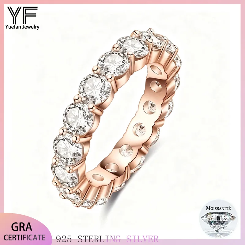 

S925 Серебряное классическое легкое роскошное кольцо с муассанитом 3 мм, женственное очаровательное обручальное кольцо, подарок на годовщину