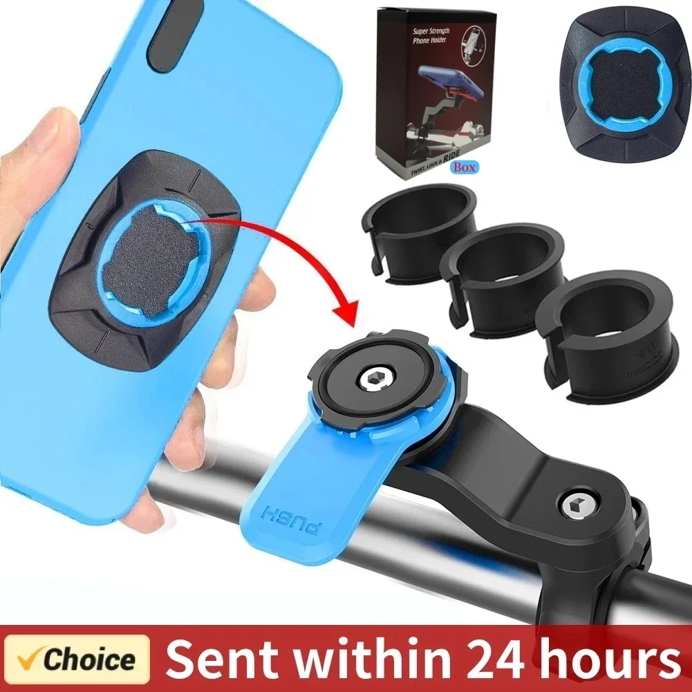 New Motorcycle Bike Phone Holder Shock-resistant MTB Bicycle Scooter Bike Handlebar Security Quick Lock Support Telephone Stand