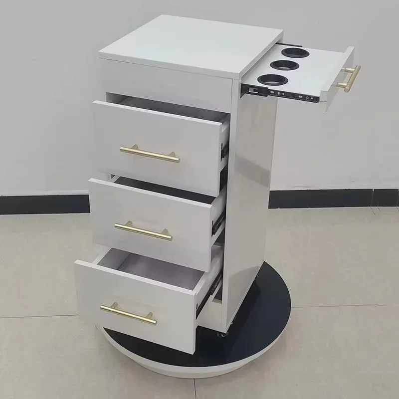 Barber Shop Hair Salon  Mobile Cabinet Trolley with Drawer Type Mirror Storage Station
