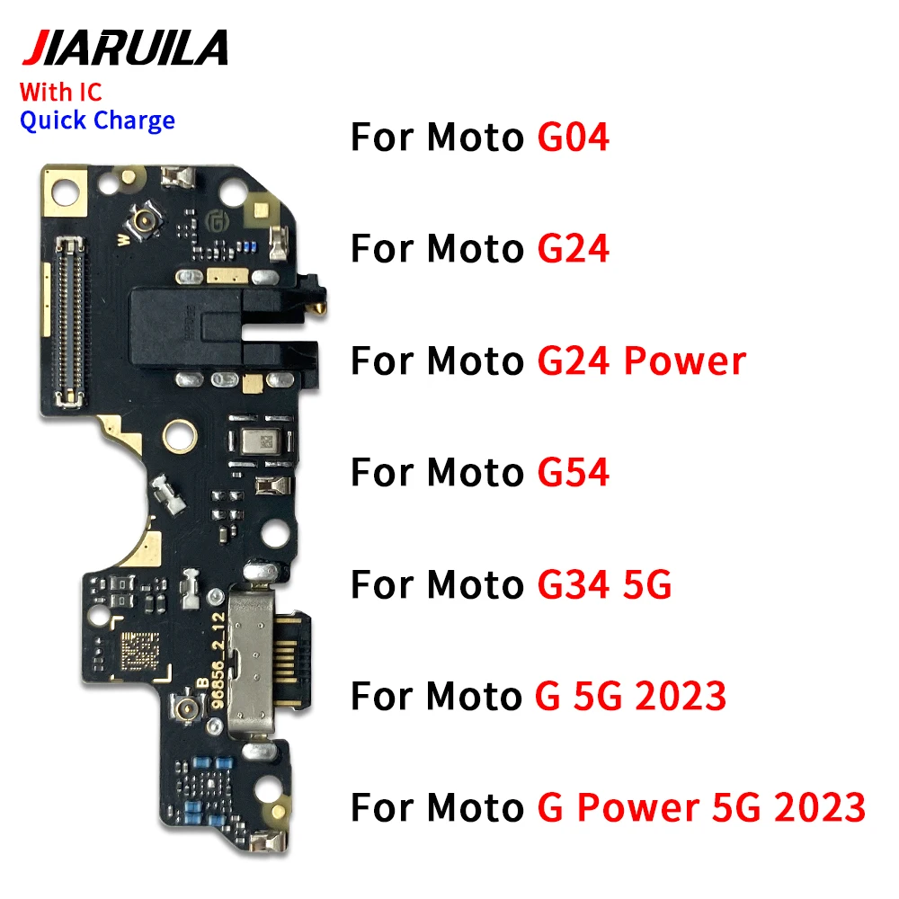 10Pcs，USB Charger Dock Connector Charging Board Port Microphone Flex Cable For Moto G14 G34 G54 G04 G24 Power G 5G Power 2023