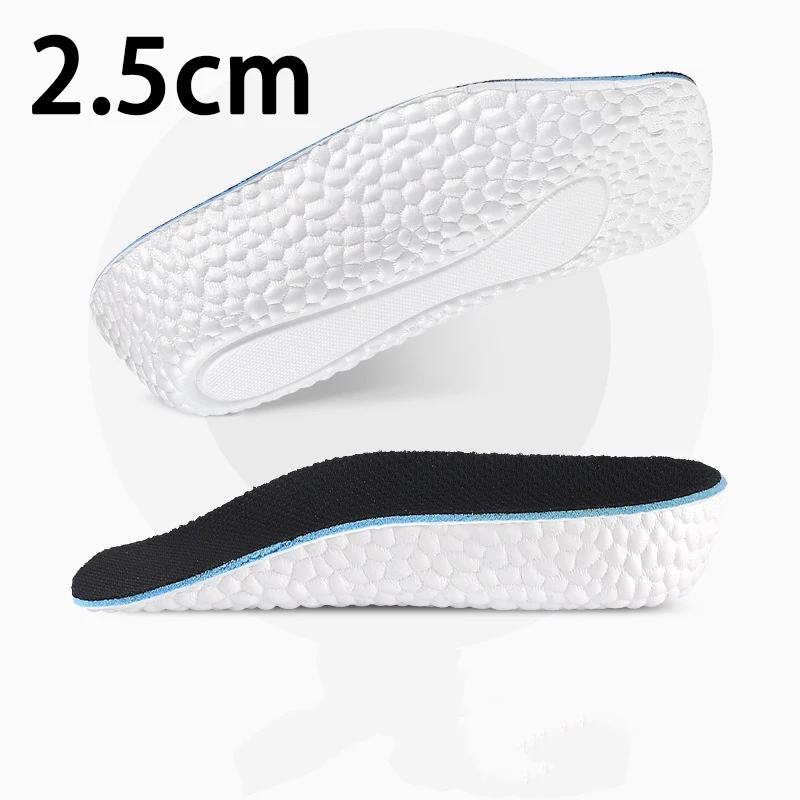 แผ่นรองพื้นรองเท้าเพิ่มความสูง 1 คู่ แผ่นรองพื้นรองเท้าระบายอากาศได้ดีและสะดวกสบายสำหรับผู้ชายและผู้หญิง แผ่นรองพื้นรองเท้ากีฬาดูดซับแรงกระแทก
