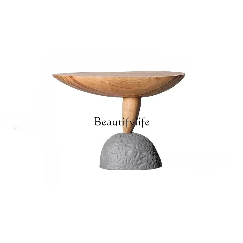 

Designer Living Room Sofa Solid Wood Small Coffee Table Italian Minimalist Shaped Side Table High Sense