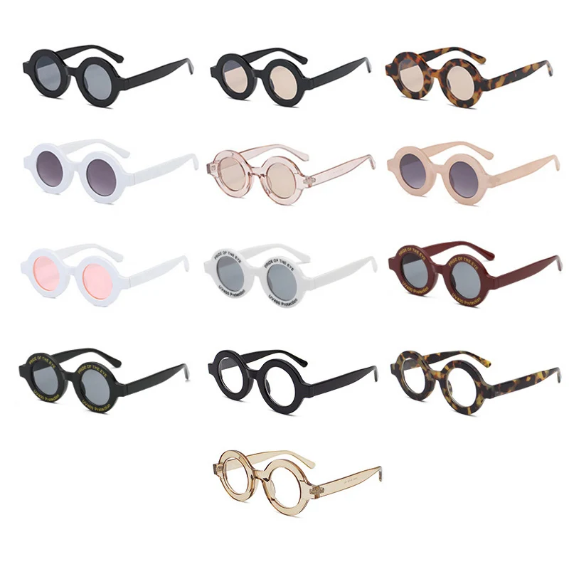 SHAUNA Ins Popular Retro Small Round Sunglasses Women Letter Frame Fashion Anti-Blue Light Glasses Frames