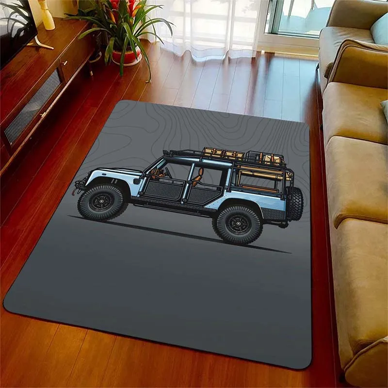 15 Sizes Off Road Adventure Car Pattern Rug Carpets for Bedroom Living Room Sofa Mat Creative Door Mat Bedside Dressing Room Rug