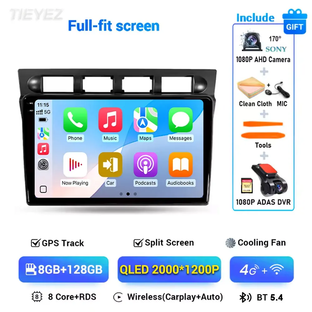 Android 15 Carplay Auto Multimedia Voor Kia Morning Picanto 2004-2007 2 K Radio Stereo WIFI GPS Navigatie WIFI 4G BT DSP DVD