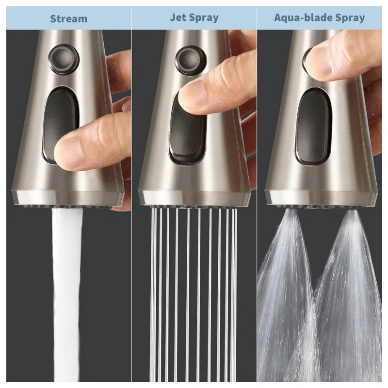 3 In 1 Kitchen Faucet Extender Universal Pull Out Kitchen Tap Multi-mode Strong Flushing Booster Kitchen Accessories