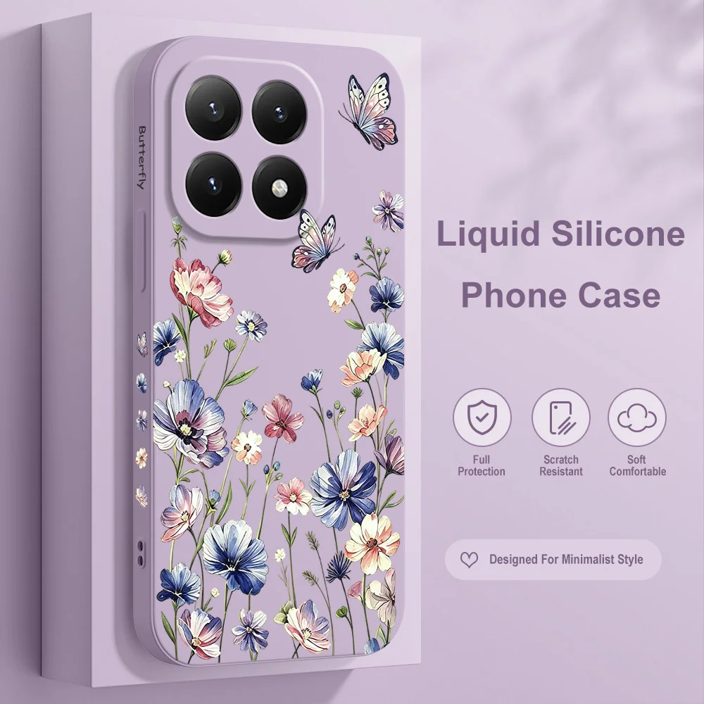 Butterfly Hush Phone Case For Xiaomi Poco X8 M8 F8 X7 M7 F7 X6 M6 F6 X5 M5 F5 Pro Max Ultra 4G 5G Silicone Soft Cover view 3