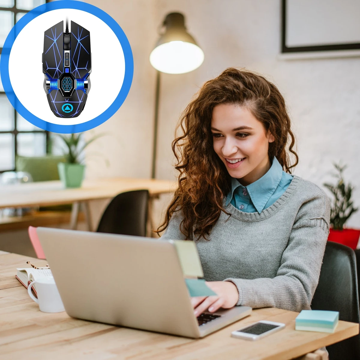 

1 Wired RGB Backlit Gaming Mouse for Laptop USB Computer ABS Anti Slip Durable Smooth Foot Stickers