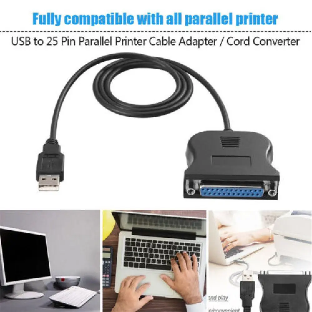 

Printer Female Adapter Cable Cord New USB to IEEE 1284 DB25 25-Pin Parallel with Bi-directional Data Transfer