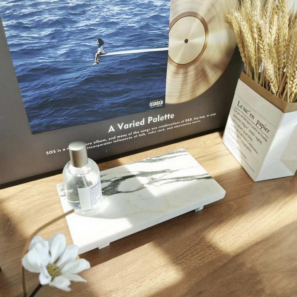 حامل قاعدة رخامية موفر للمساحة، صينية حمام مدمجة، قاعدة حجرية غير قابلة للانزلاق، حامل صابون وحلقة، منظم علوي لخزانة الملابس