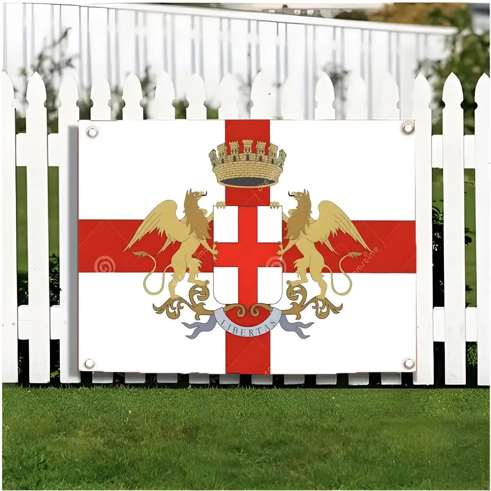 historical F of the Republic of Genoa Flags Edgeless four-ring hanging decor indoor outdoor compatible easy for hanging display