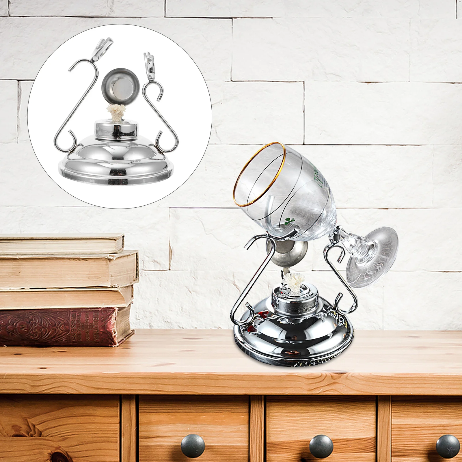 

Wine Glass Rack and Coffee Cup Rack Combo Heavy Duty Cup Stand for Kitchen Display Organizer Space Saving Tabletop Holder