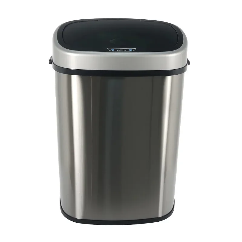 68L stainless steel trash can electronic touch-free cover sensor smart home product, suitable for kitchen, bedroom/office open