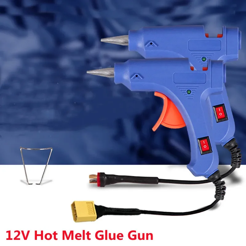 Hot Melt Glue Gun With XT60 T Plug For RC Models Outfield 3S 12V Heater Heating Wax 7mm Glue Stick DIY Hand Tools