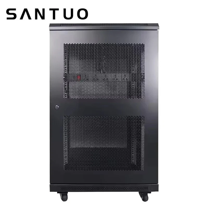 Wholesale 19 Inch Cold Rolled SPCC Steel Data Center Cabinet Floor Standing 18U Server Rack in Stock