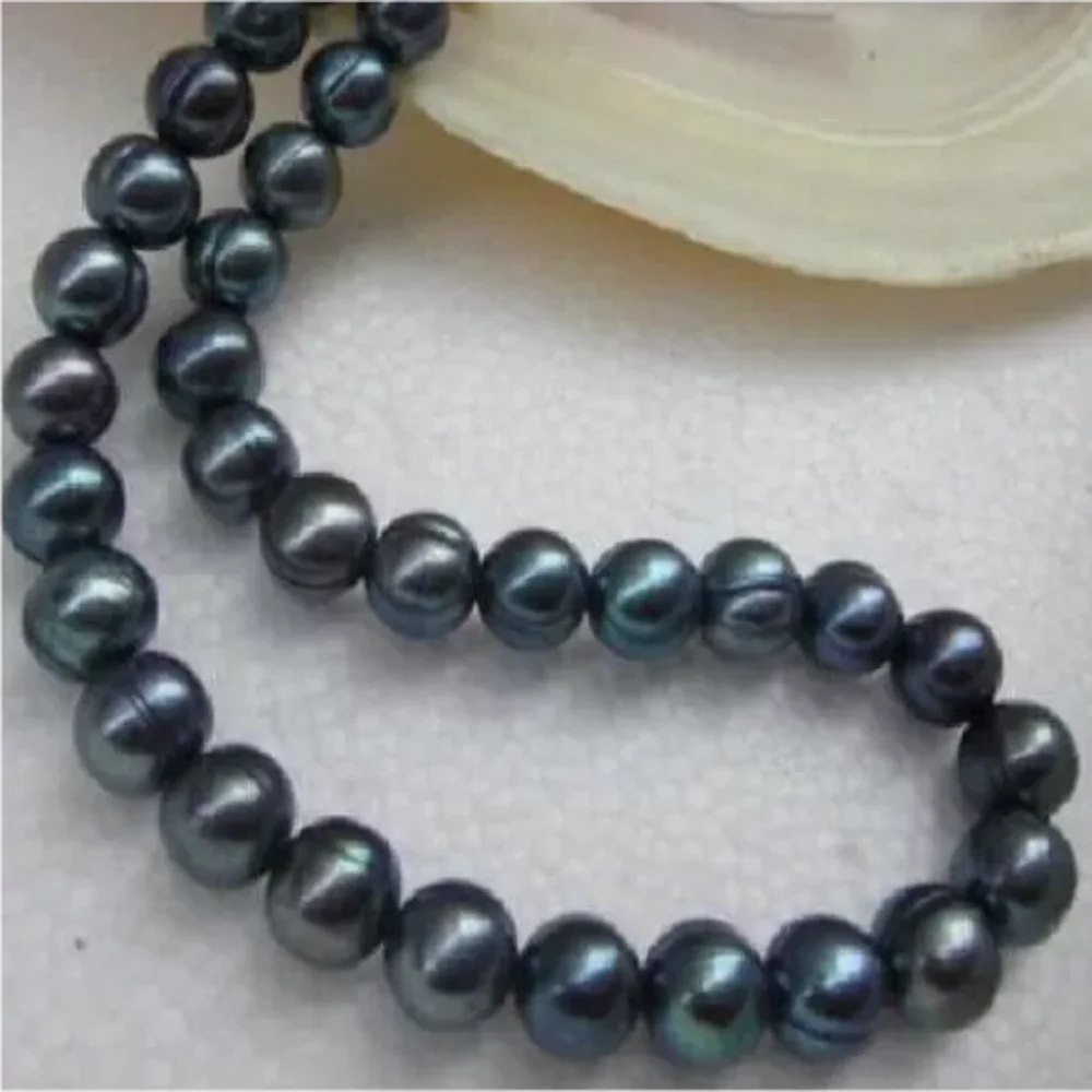 Natural AAA 11-12mm South Sea Black Baroque  Pearl Necklace 14K 18/36inch