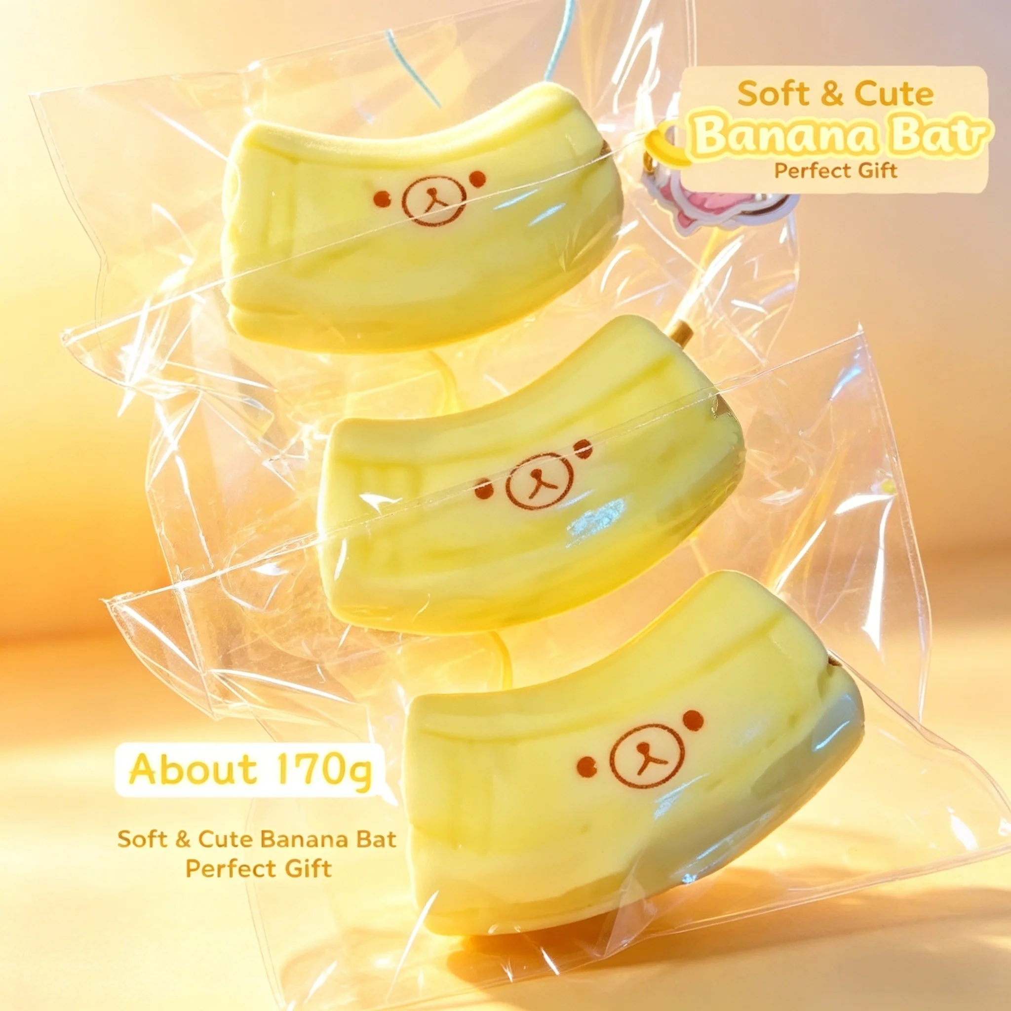 Jouet ours banane souple fait main, texture beurre, pour enfants et adultes, anti-stress, ASMR, cadeau d'anniversaire, en silicone de qualité alimentaire