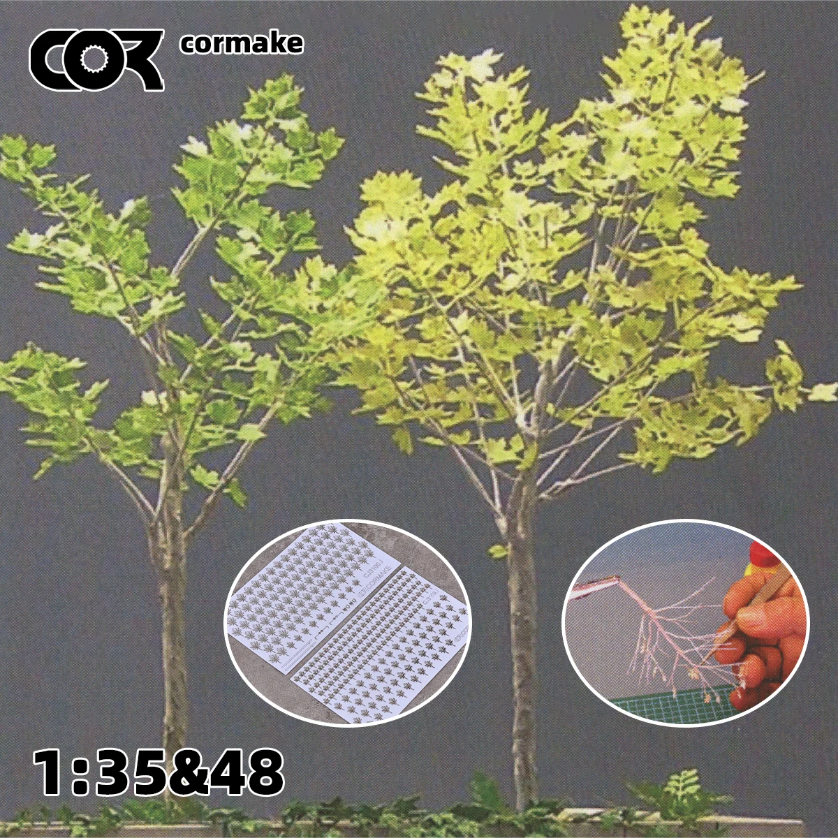 

Scale model kit Building plant leaf sycamore plane tree sand table diorama models 1/32 1:35 1/48