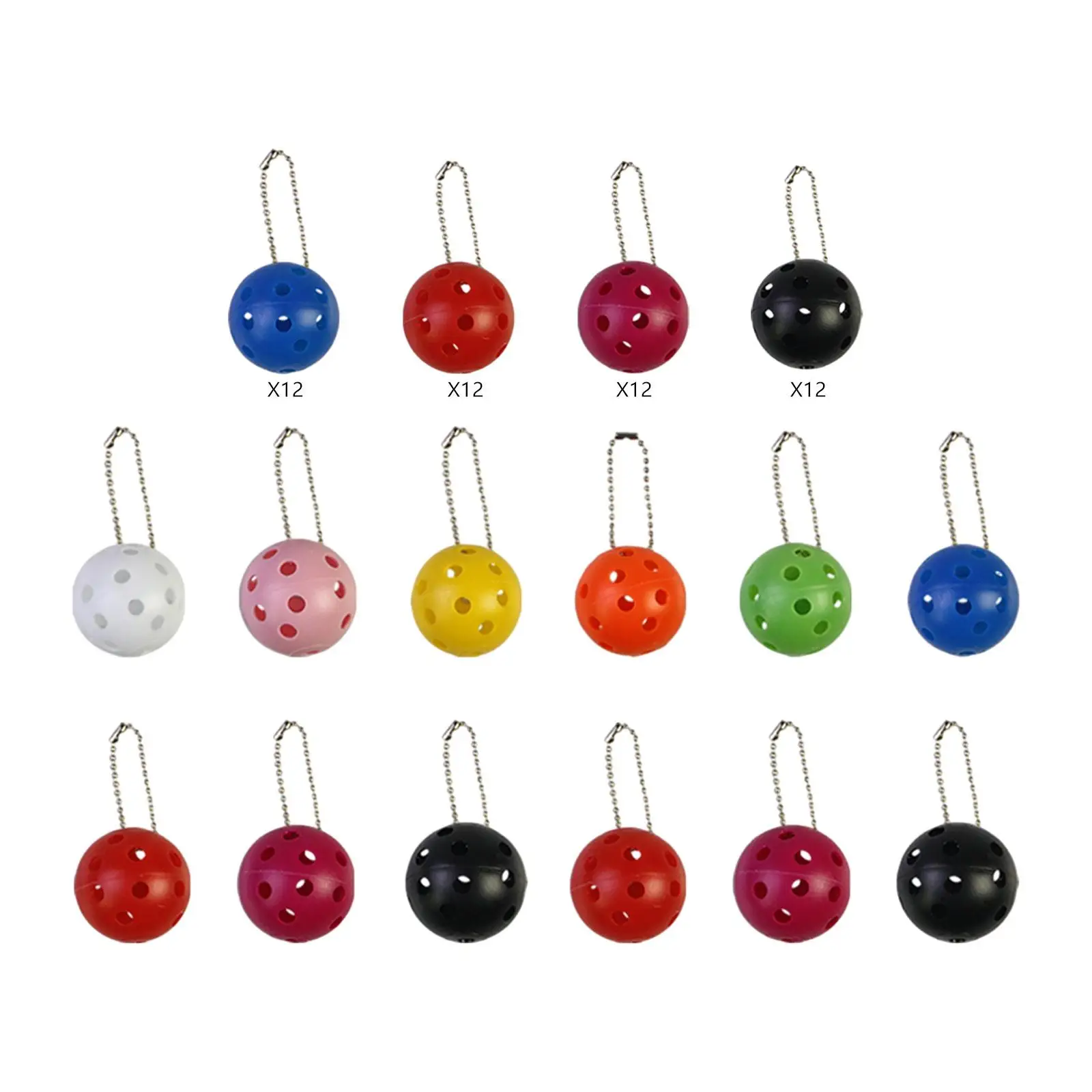 12Pcs Pickleball Keychain Key Holder Creative Bag Charms Pickleball Ornament for Purse Backpack Gifts for Pickleball Lovers