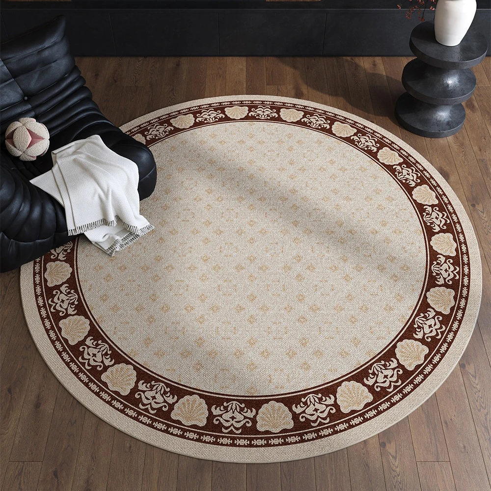 Vintage Distressed Persian Round Carpet for Living Room Floor Mat Bedroom Bedside Rug Non-slip Washable Mats Home Decoration 카페트