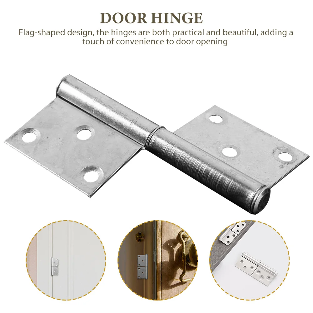 

1 Pair Durable Off Hinges Detachable Door Hinge Heavy Duty Flag Shaped Strong Fireproof Anti-Theft Hinge For Cabinet