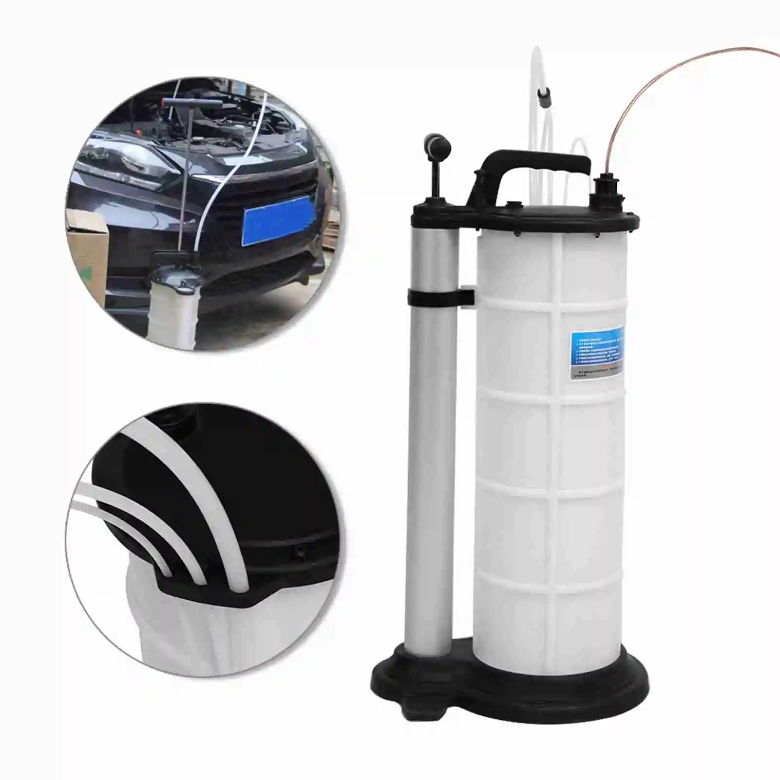 9L Waste Oil Water Suction Extraction Pump Fluid Vacuum Transfer Hand Operating Extraction Pump Oil Transfer Pump Oil Hand Pump