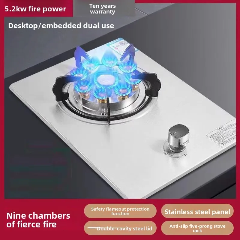 Cuisinière à gaz Haotaitai à brûleur unique, pour usage domestique, de type table, GPL/gaz naturel, 