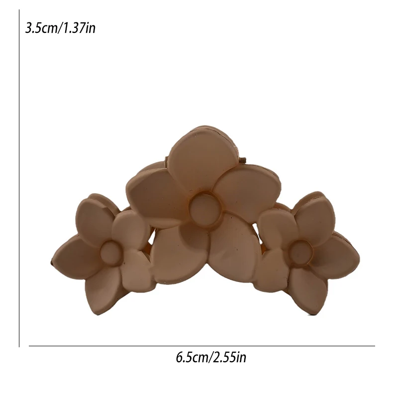 Korean-Style Three-Petal Bauhinia Large Hair Clip For Women Solid Color Shark Clip Hair Accessory