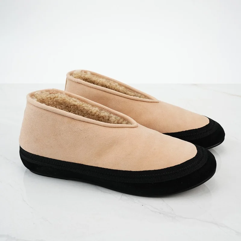 

Fashion Winter Flat Women Fur Lining Warm Women Snow Shoes Genuine Leather Comfortable Female Ballet Shoes