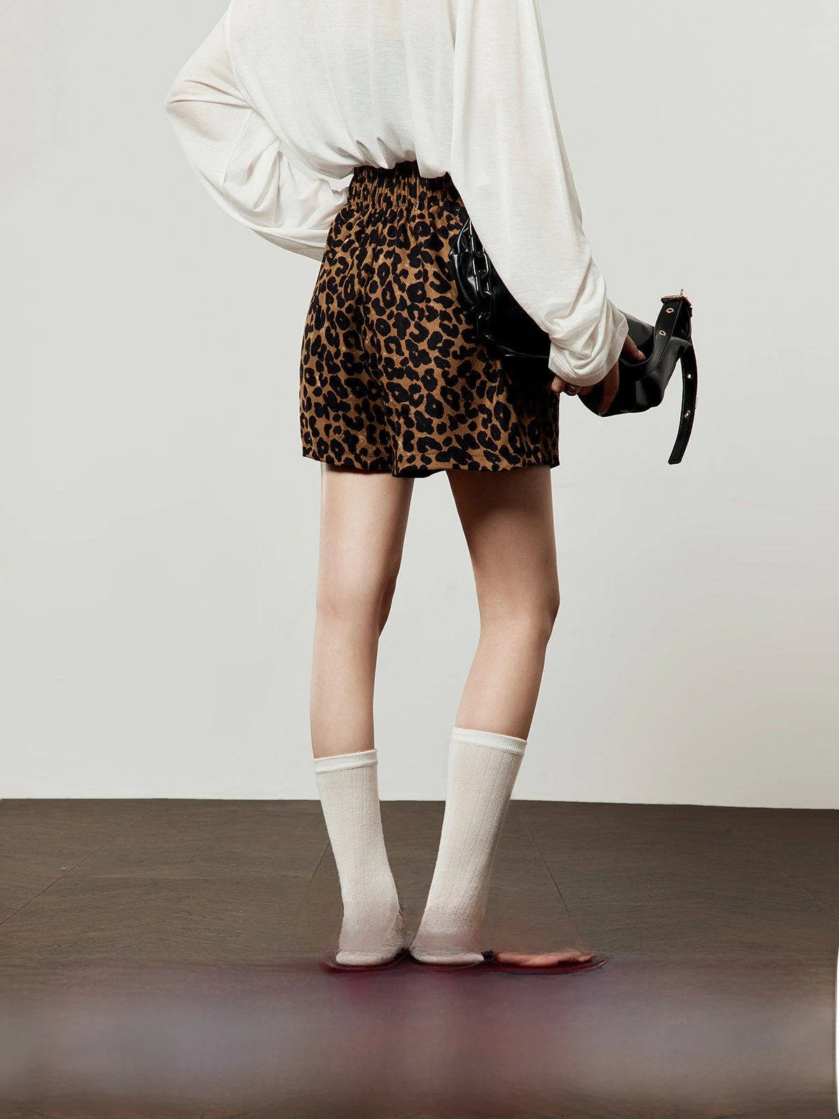 

Женские летние повседневные брюки с высокой талией, прямые, с леопардовым принтом, свободного кроя, для работы и отдыха, с декоративными элементами