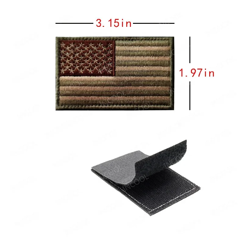 Parche bordado bandera EE. UU. estilo línea azul – para ropa - imagen 4