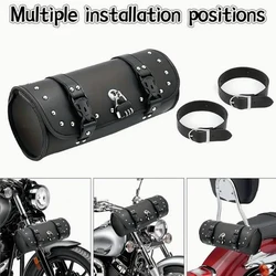 Universal Motorcycle Side Bag Retro PU Leather Saddle Bag Luggage Tool Side Bag For Sportster XL883 Cafe Racer Honda Yamaha