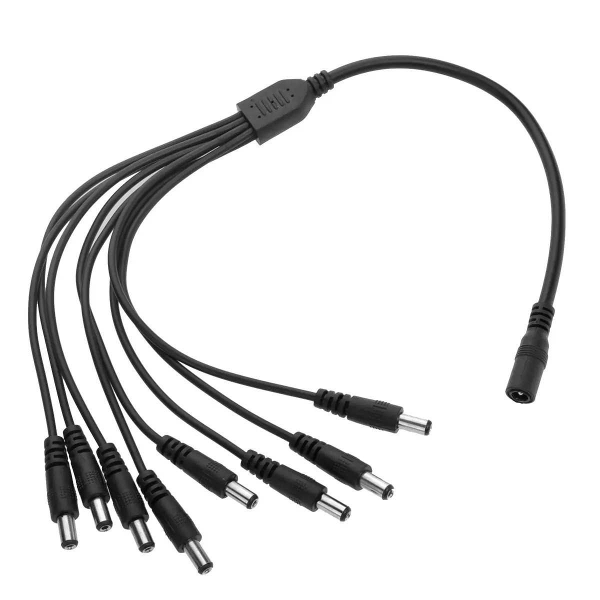 12V 5A 60W Dc Power Supply Adapter with 8-Way Power Splitter Cable Black Hard Plastic for Cctv Cameras LED Strip Wireless Router
