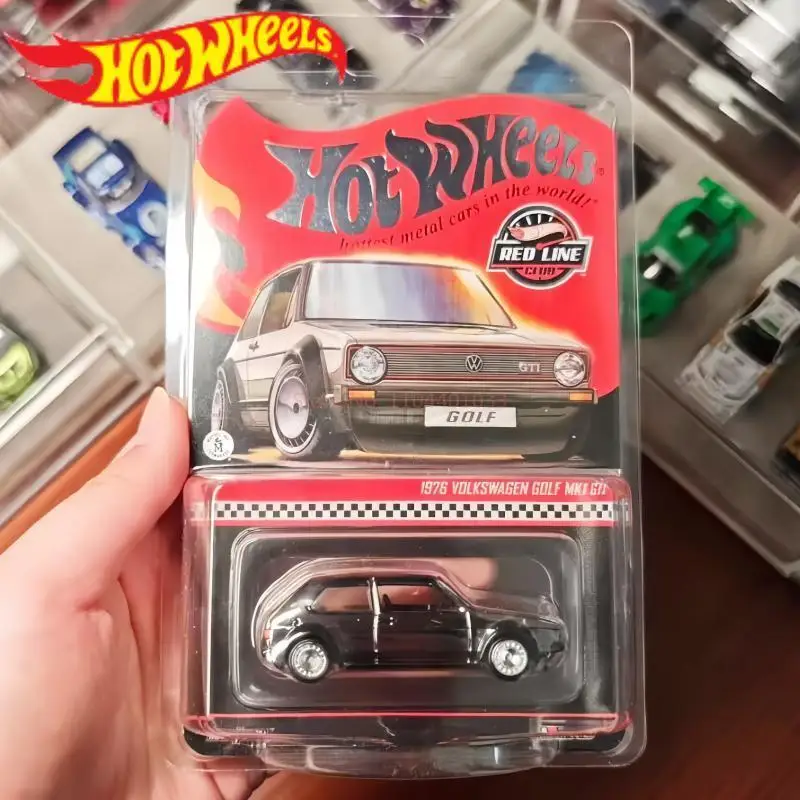 Neue Original Hot Wheels JCP07 RLC Exclusive 1976 Volkswagen Golf Mk1 GTI 1/64 Druckguss-Modellautos Jungenspielzeug zum Sammeln als Geburtstagsgeschenk