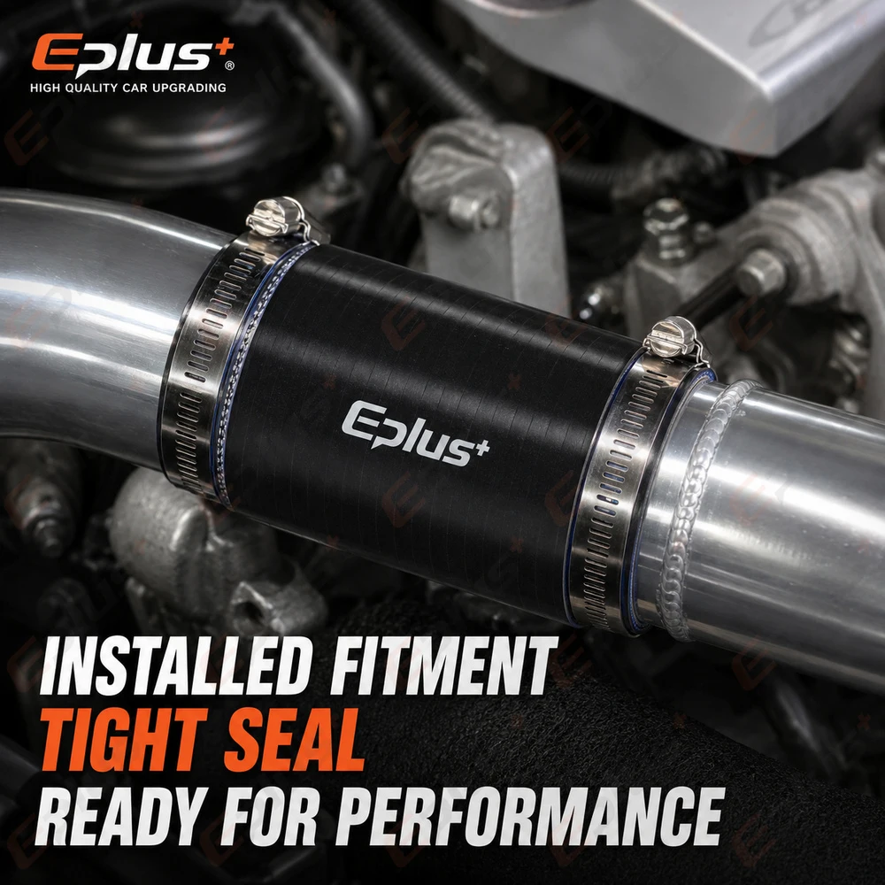 EPLUS Schwarzer Silikonschlauch Gerader Schlauchverbinder Universeller Auto-Lufteinlass Ladeluftkühler Turbo-Rohr-Adapter Silikagel-Verbinder – Detail 6
