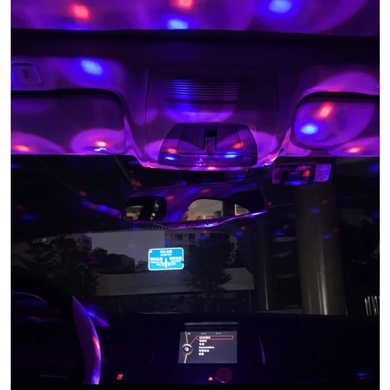 1 шт. автомобильный USB светодиодный звездное небо верхний атмосферный свет звездное небо волшебные красочные огни вечерние лампы с акустическим управлением подарок не прилипает CN