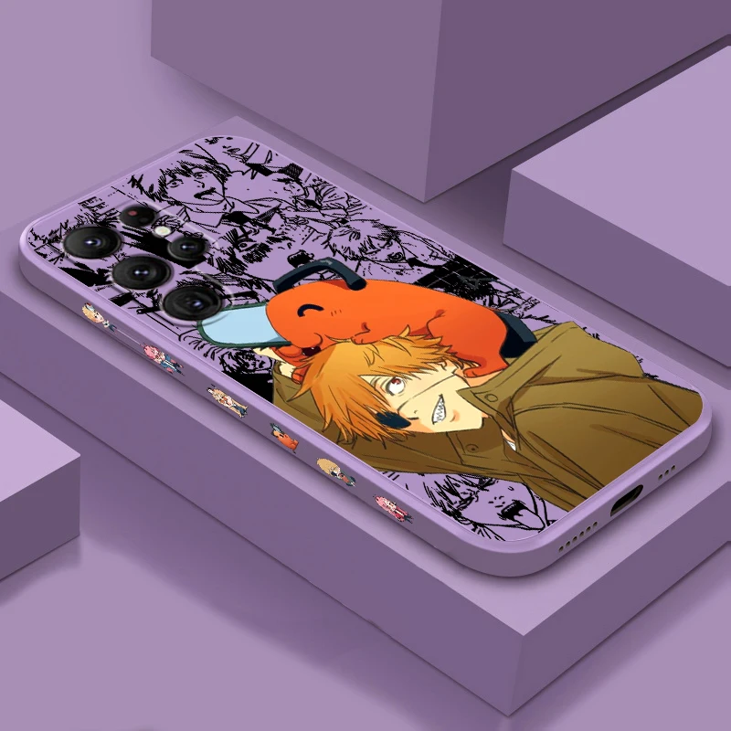 

Chainsaw Man Pochita Anime Liquid Left Rope For Samsung Galaxy S24 S23 S22 S21 S20 FE S10 Ultra Plus Lite 5G Back Phone Case