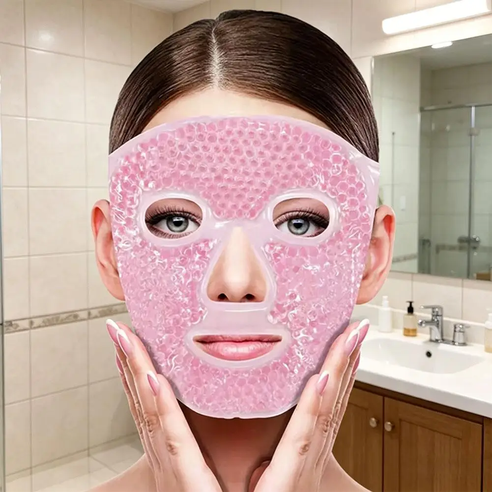 Multi Color Soft Elastic Cooling Gel Face Mask Hot Cold Therapy Relieve Facial Edema Calm Sensitive Skin Reusable Beauty Mask