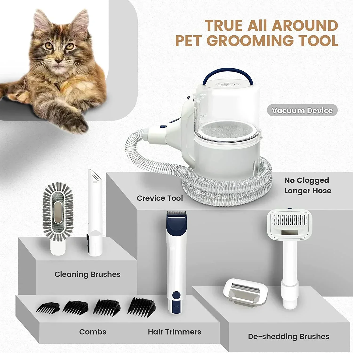 Professional Pet Grooming Set Multi-function Electric Hair Clippers Groomer Electric Hair Sucker Shaver