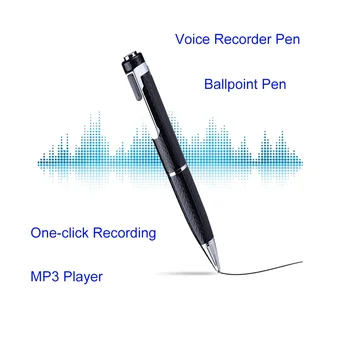 디지털 음성 녹음기 볼펜 리필 USB 플래시 드라이버, 사운드 오디오 녹음, MP3 플레이어 딕터폰, 8G, 16G, 32G, 64G 