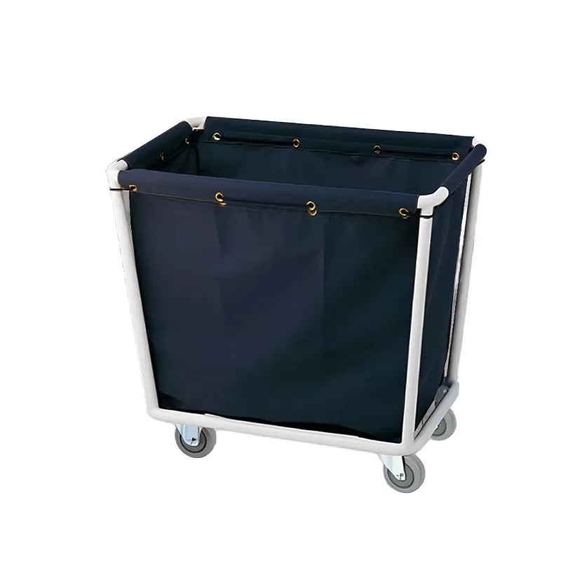 Stainless Steel Cloth Cart Tapered Design for Laundry Room Dirty Cloth Recycling Trolley Cleaning Carts